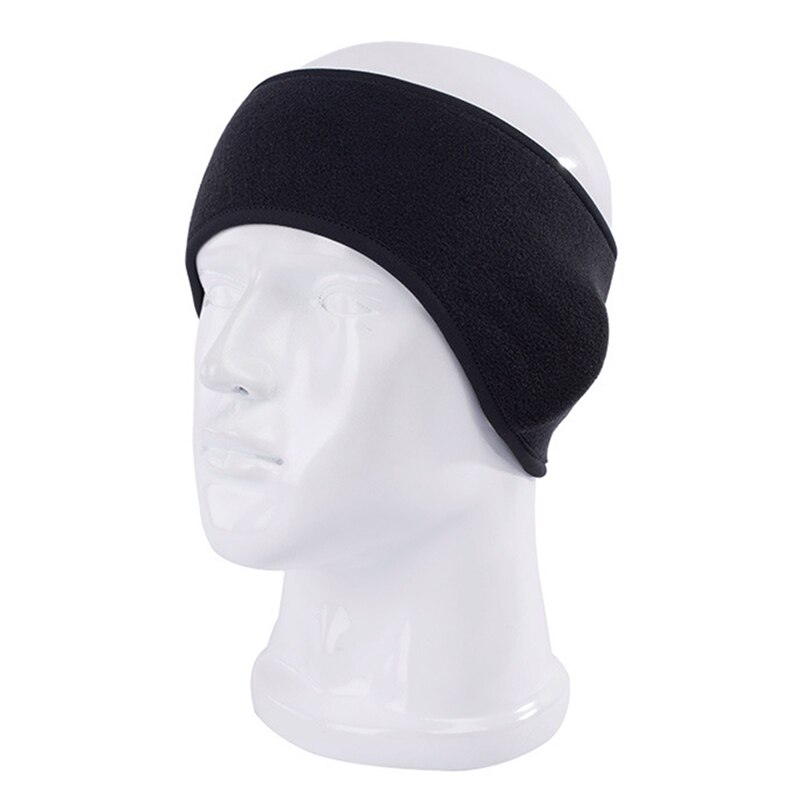 Warm Oorbeschermers Unisex Vrouwen Mannen Fleece Oor Warmer Winter Head Band Ski Oorkap Hoofdband Haarband Oorwarmers: Black