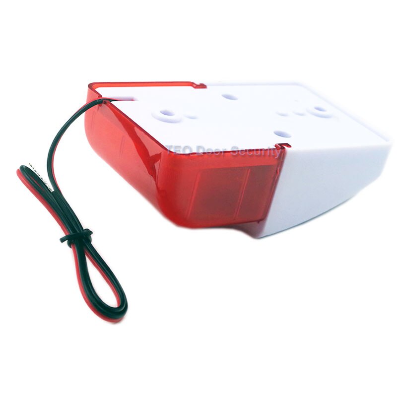 Audible and visual alarm Sound and Light Alarm Warning Mini Strobe Siren DC 12V Indoor Outdoor Wired Sound 110dB Alarm