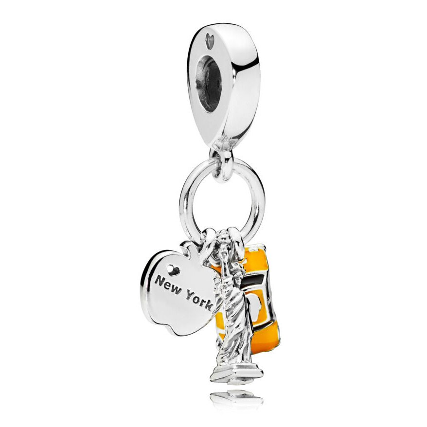 Pandora York podkreśla potrójny Monogram pióro duchowość wisiorek koraliki 925 srebro Charms Fit bransoletka DIY biżuteria: P-D-1938