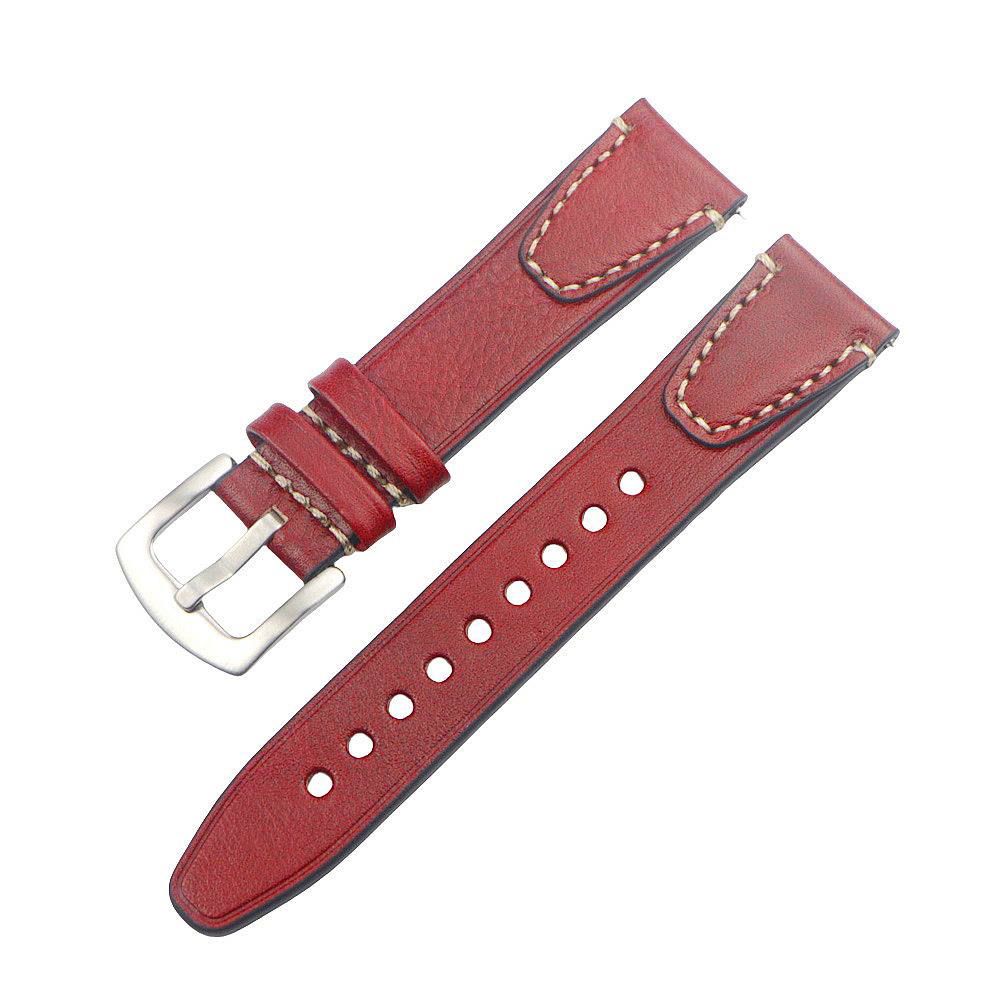 Handgemaakte Vintage Lederen Horlogeband 18mm 20mm 22mm Quick Release Volnerf Horlogeband voor Mannen Vrouwen Polsband Accessoires: Steenkool zwart / 18mm