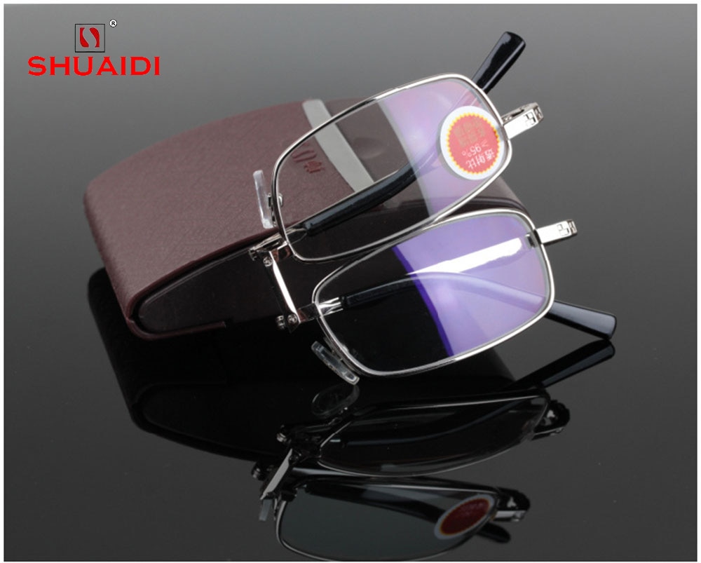 High-End Folding Reading Glasses Men Women Ultra-Light Portable Spectacles Glass Lens +0.75 +1 +1.25To +4