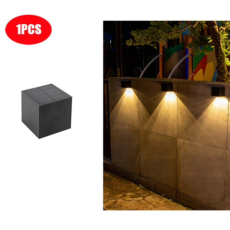 LED Solar Licht Outdoor Garten Platz Wand Lampe Outdoor Hof Garten Zaun Beleuchtung Wand Dekoration Lampe: Blau