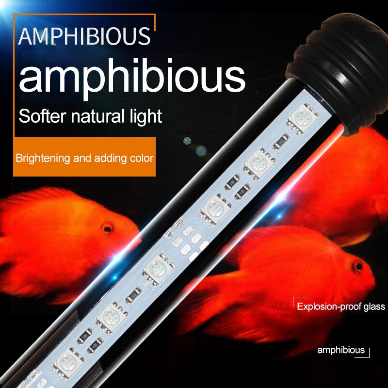 Barra de luz LED impermeable para acuario, luz subacuática de 19, 29 y 39cm, lámpara para acuario, decoración de acuarios, iluminación de 220V, enchufe europeo