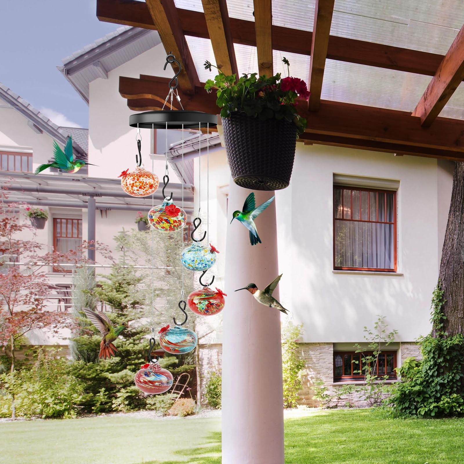 Bird Feeder Outdoor Hanging Bird Water Feeders aeolian bells birds Watering Bottle Drinker for Wild Bird Garden