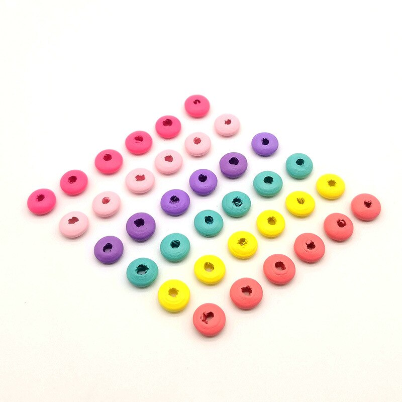 300Pcs Diy Accessoires Candy Kleur Abacus Houten Kralen Milieubescherming Houten Kralen Kids Sieraden Voor Meisjes