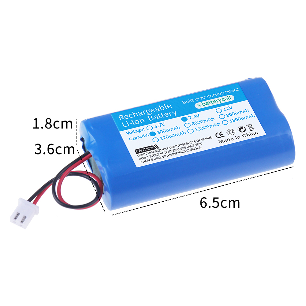 18650 2S 1P 2S 2S 3P Lithium-Ion 7.4V 3000Mah 6000Mah 9000Mah Accu Voor Projectoren, Luidsprekers, Draadloze Bewaking: WHITE