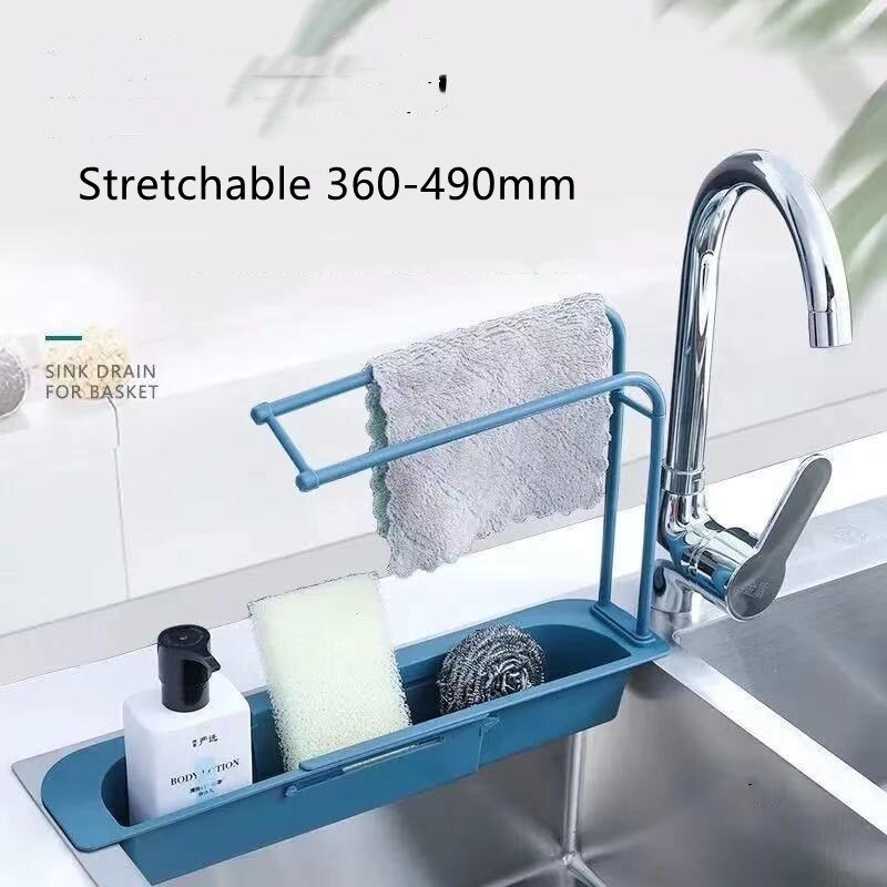 Telescopische Gootsteen Plank Zeep Spons Afvoer Rack Expandable Afdruiprek Spoelbak Lade Houder Verstelbare Afvoer Mand Thuis Keuken Opslag