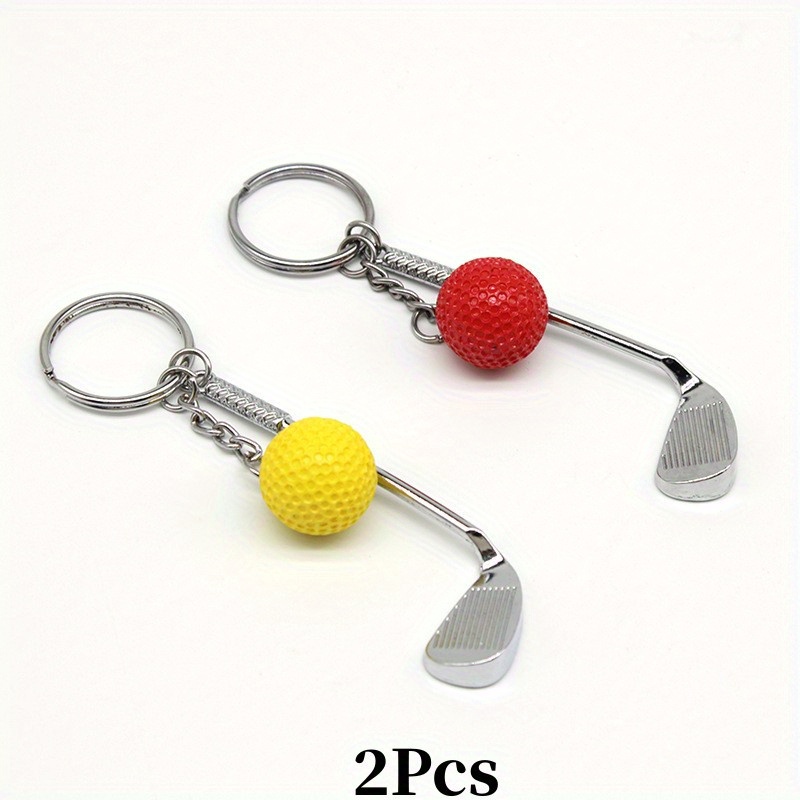 Colgante de llavero con pelota de golf: ¡Agregue un toque deportivo a tu apariencia! perfecto para entusiastas del golf: YELLOW