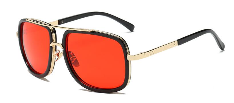 Mach One-gafas De Sol cuadradas para hombre y mujer, lentes De Sol unisex De lujosa, estilo Retro, De gran tamaño: Red