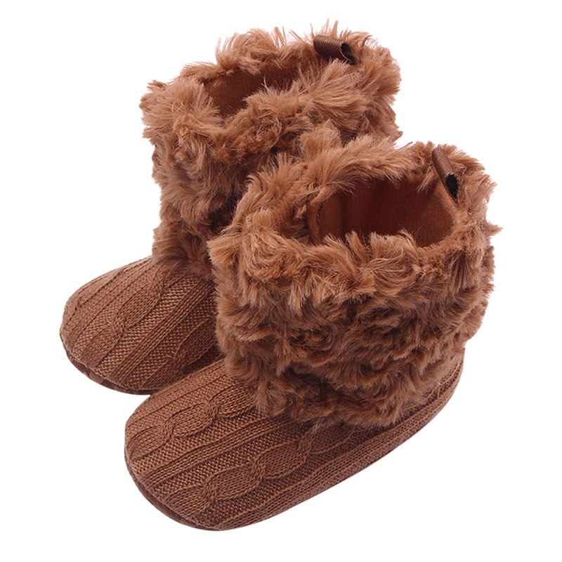 Baby Mädchen Jungen Schnee Stiefel Winter Gestrickte Halbe Warme Stiefel Kleinkind freundlicher Neue Weichen Boden Wolle Plüsch Schuhe43: Z / 9-18 Months