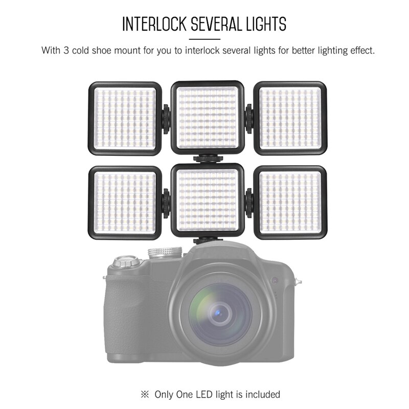 Mini-kamera-led-lichtpanel 7w dimmbar 6000k 81 stück led-perlen camcorder-videolampe schuhhalterungsadapter für zhiyun-stabilisator für