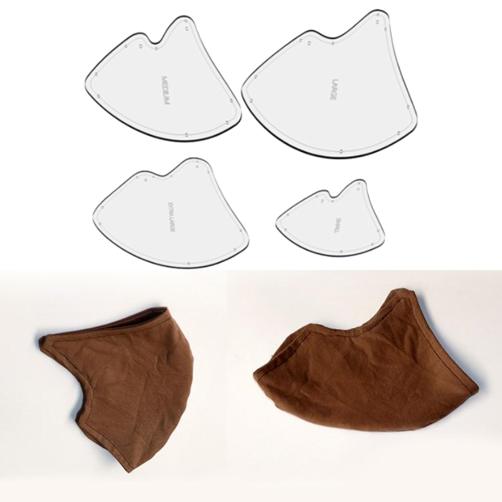 1 Juego de mascarillas acrílicas, guía de costura transparente, Varios tamaños, 3 tipos: Type C