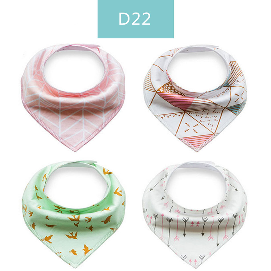 Gelukkig Fluit 4 Stuks Set Baby Kids Peuter Voeden Bandana Slabbetjes Speeksel Handdoek Driehoek Hoofddoek: D22