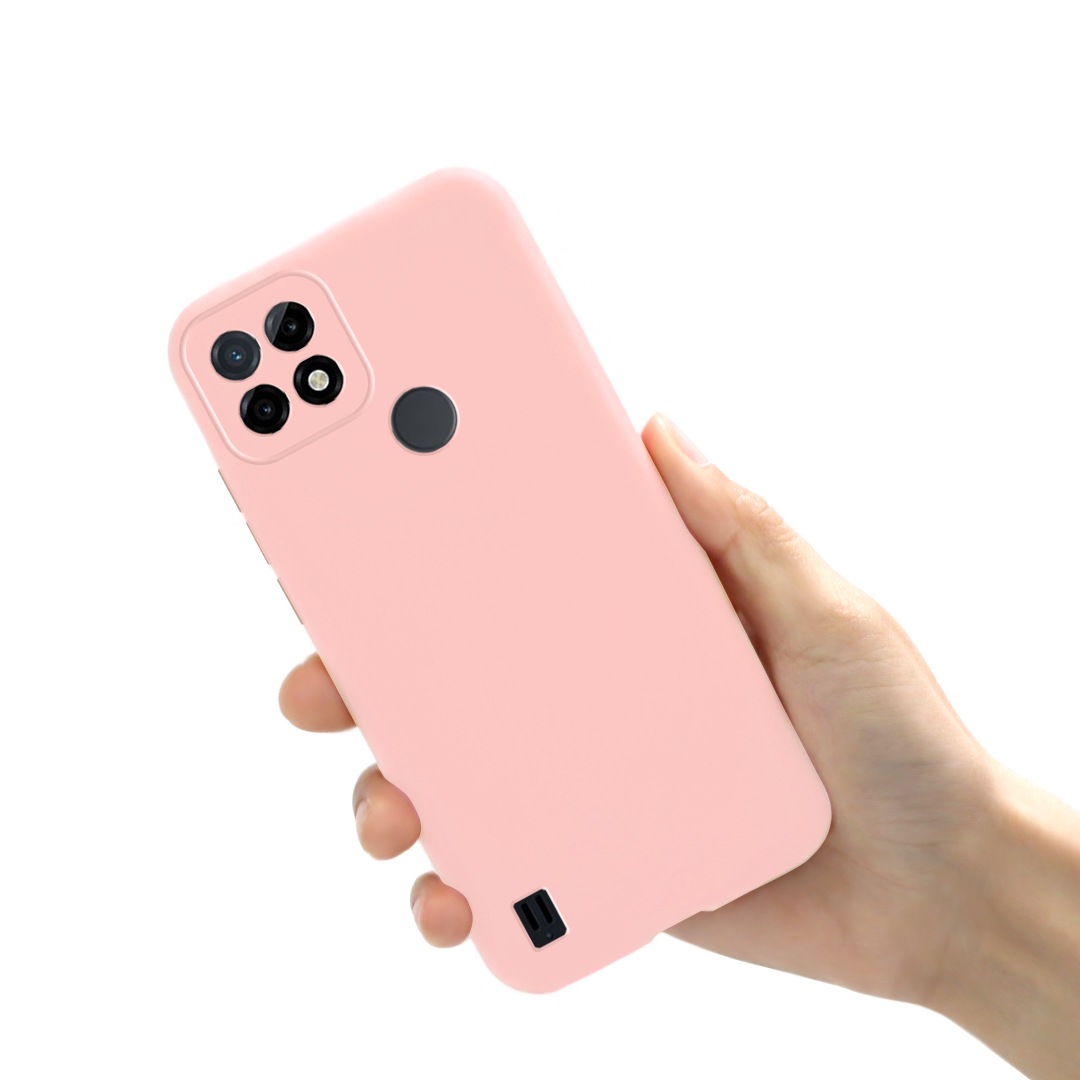 Coque antichoc en Silicone pour Realme, compatible modèles C21, C21Y, C21, C21, C21 Y, C11,: Realme C11 2021 / Light Pink