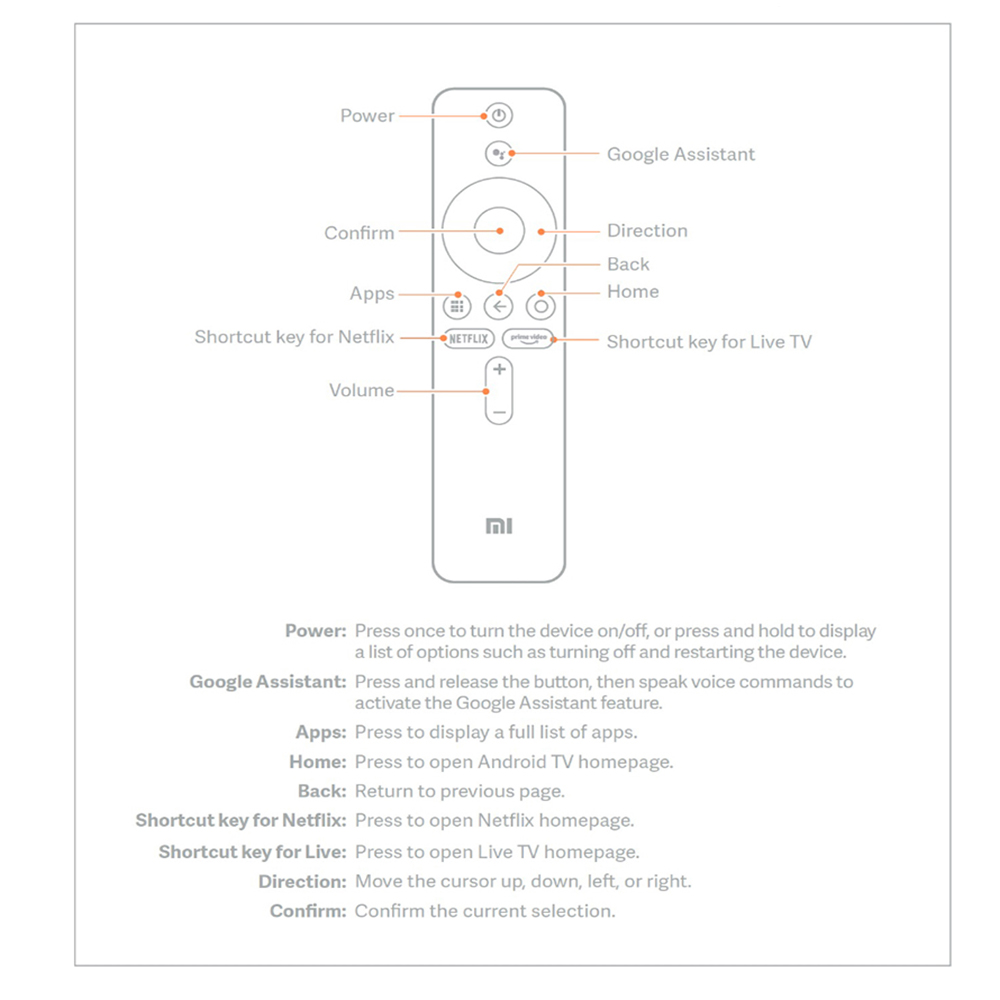 Xmrm -006 fjärrkontroll för xiaomi mi box s mi smart tv stick mdz -22- ab mdz -24- aa bluetooth röst google assistant