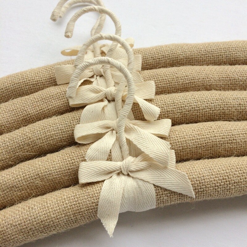25CM Jute Padded Clothes Hangers for Children Foam Sweater Thick Padded Coat Hangers For Clothes Shop Display Home Hangers