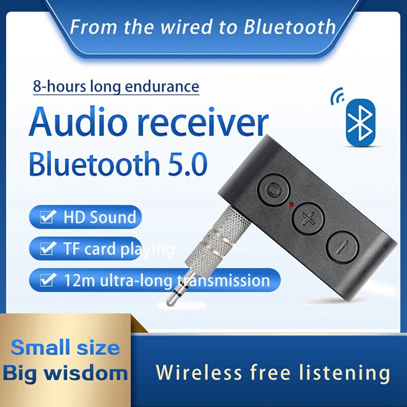 Kabelloser bluetooth-empfänger für das auto mit  mp3 abspielgeräten und  tf3.5 mm aux 5.0 bluetooth-adaptern für autolautsprecher, kopfhörer und freisprecheinrichtung