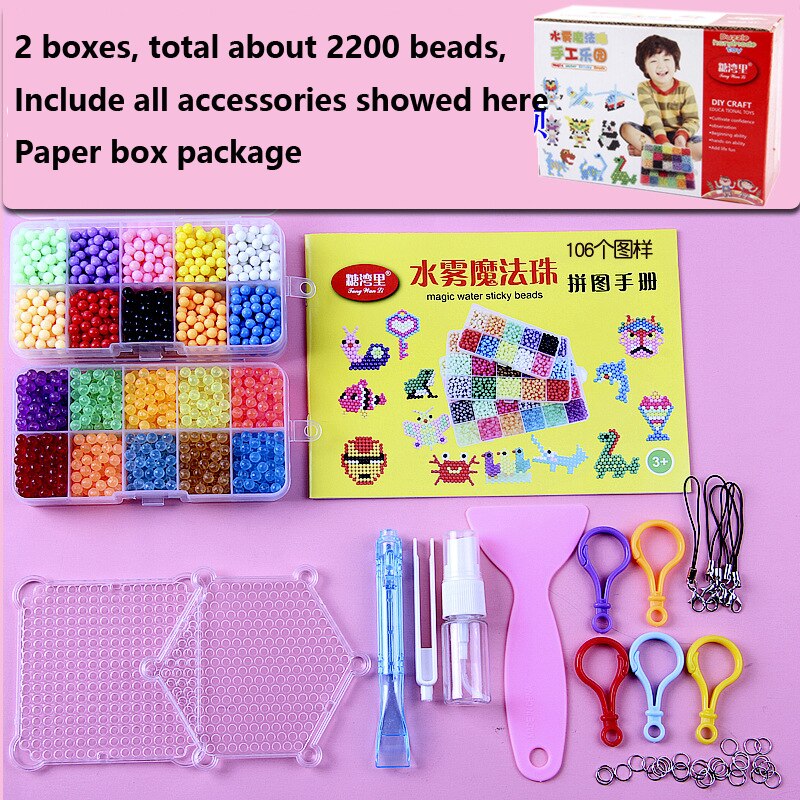 Kinder DIY Magie Wasser Klebrige Aqua Perlen Kit 5mm Sicher PVA Ball Perlen Handwerk Werkzeug Set Nicht Bügeln box für Kinder: YG10129-20-2200BX