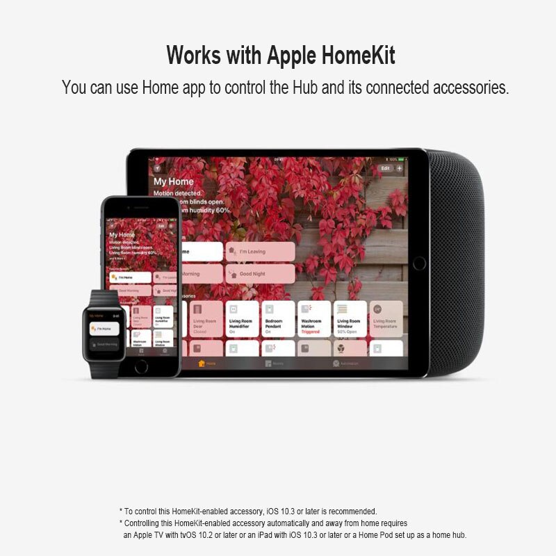 Original mijia aqara hub gateway med led natlys smart work with for apple homekit international edition gateway