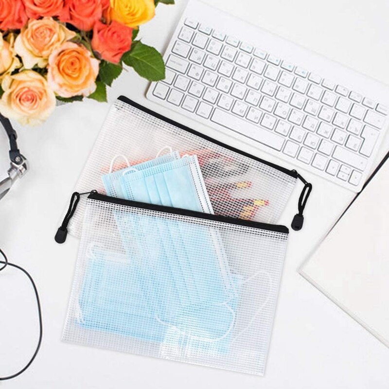 18 Pack A5 Mesh Zipper Pouch,Zipper File Bags, Board Games Storage Bags for School Office Supplies and Travel