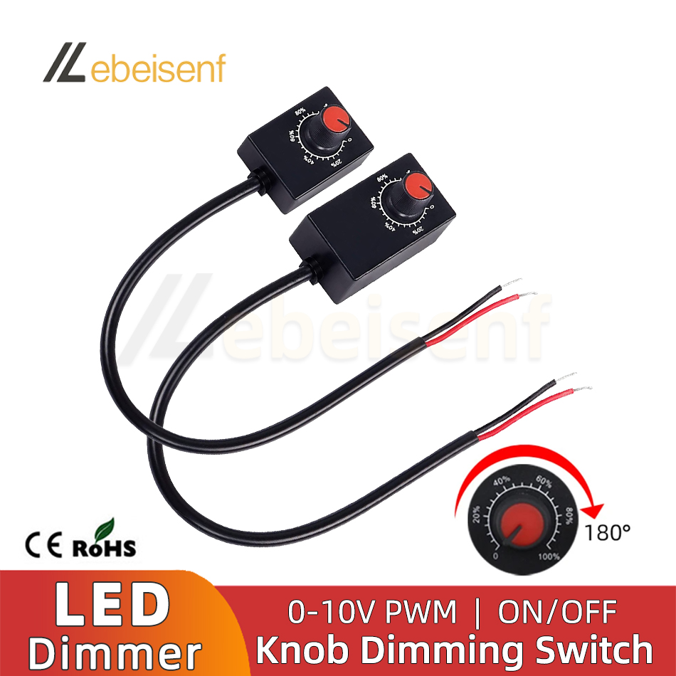 Mini regulador de perilla DC 0-10V 1-10V 0-100% interruptor de encendido/apagado potenciómetro electrónico de Control para luces LED de cultivo regulables controlador de potencia