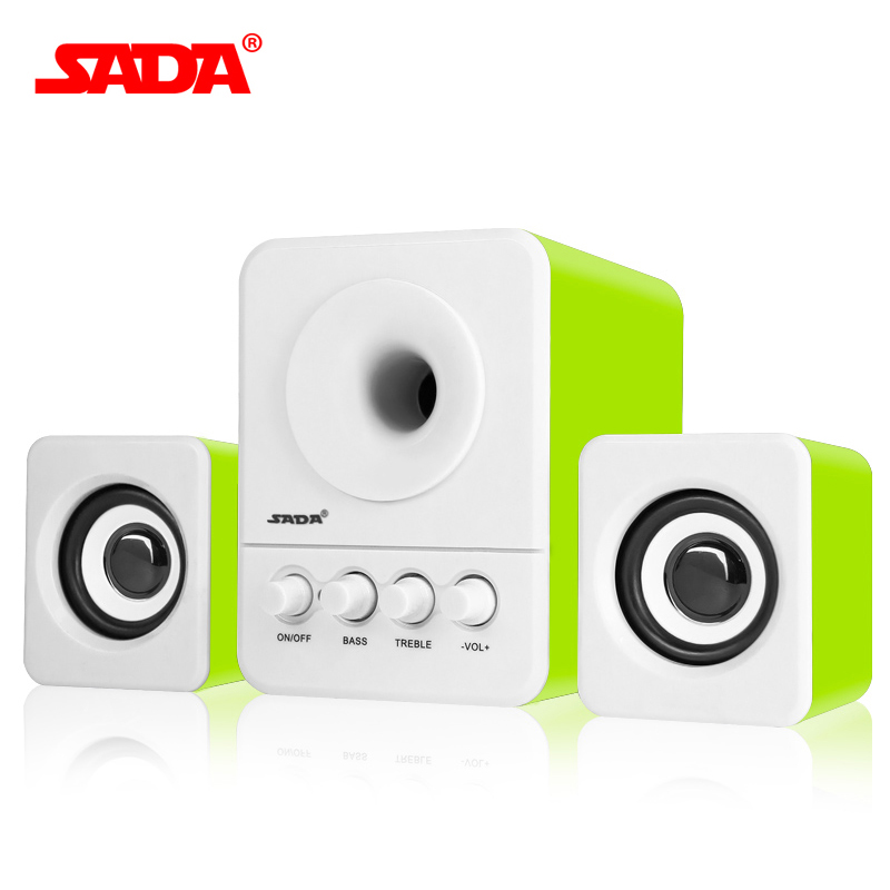 SADA Wired Mini Portable Combination Speaker Laptop Computer Mobile Column Computer Speaker USB 2.1 Bass Cannon 3W PC Speakers