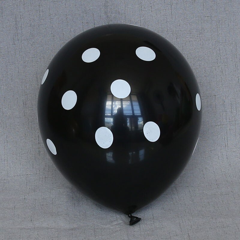 10pcs 12 Inch Colorful Wedding Valetines Day Agate Marble Wave Point Balloons Birthday Decoration Happy Year Decor: Wave point black