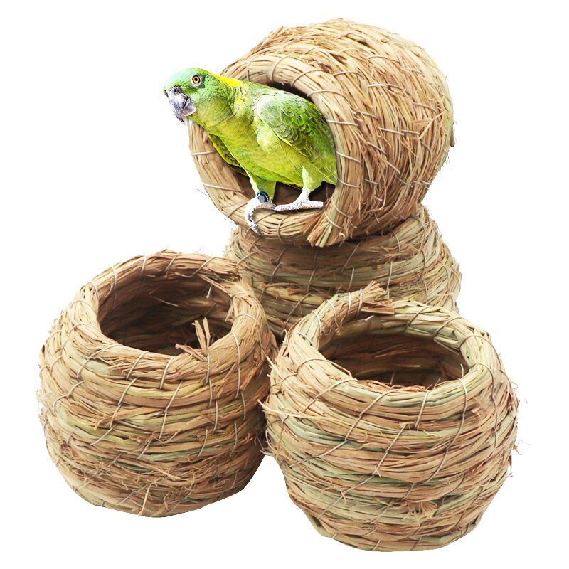 Round Bird Cage With Feeder Full Set Plastic Bird House Cage Bird Carrier For Small Birds All-Round Ventilation Can Be Detached