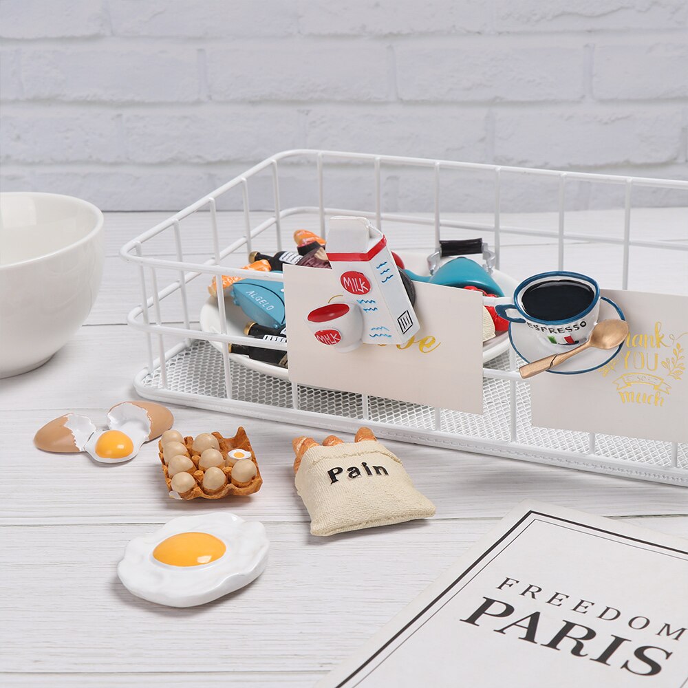 3D Resin Fridge Magnet Cartoon Food Shape Refrigerator Ornament Kitchen Tools White Board Accessories Home Decoration