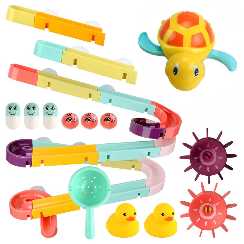 Juguetes de baño para bebé, juego de agua para ducha, grifo de goma con rueda de agua de pato, juego de rociador de agua para niños, animales, juguetes de baño de verano: I