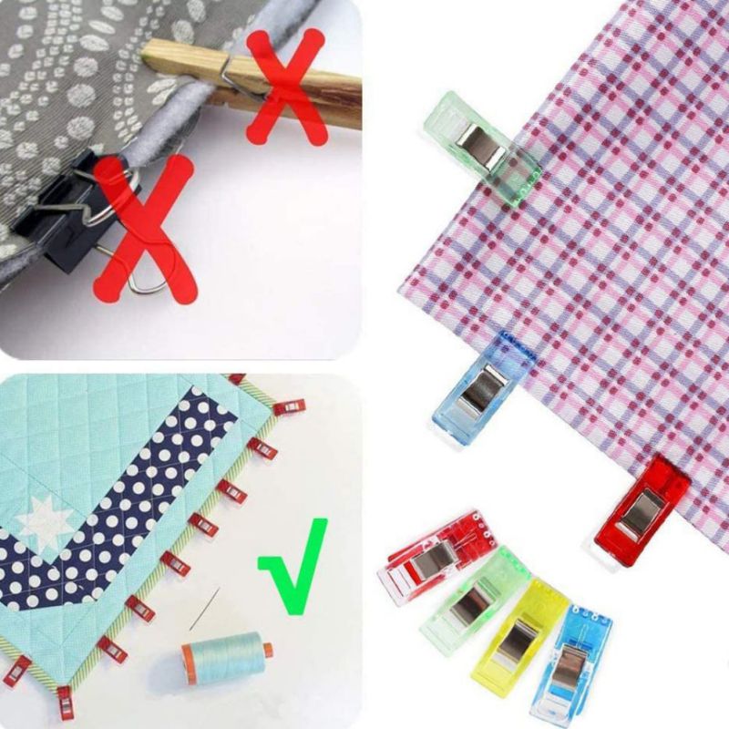 50/100 st syklämmor plastklämmor quiltning pyssel virka sticka säkerhetsklämmor blandade färger bindningsklämmor papper