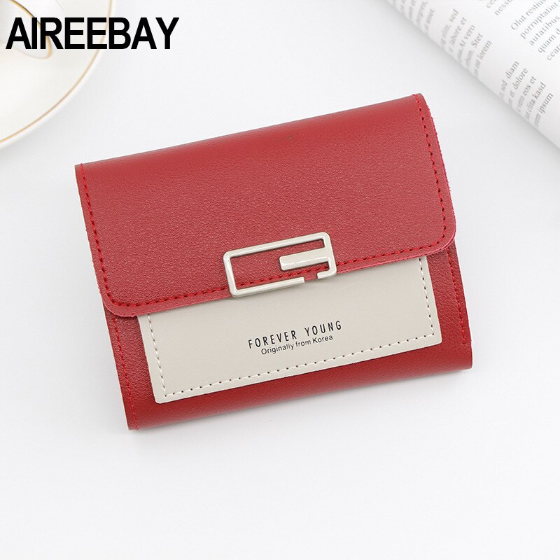 AIREEBAY Mini Portemonnee Vrouwen Mode Portemonnee Vrouwelijke Korte Kleine Portefeuilles Koreaanse Stijl Studenten Mooie Roze Portemonnee Vrouwelijke Portemonnee