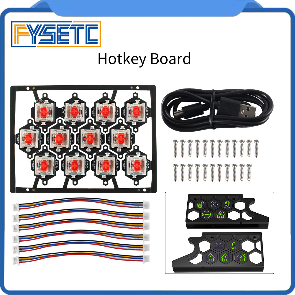 FYSETC Placa de tecla Voron Skirt Klipper placa Pcb preinstalada con LED NeoPexil para impresoras 3d Voron V2.4/Trident/Switchwire