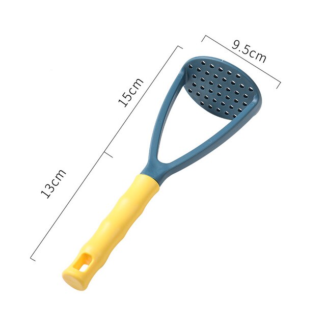 Potatoes Mud Pressure Mud Machine Potato Masher Ricer Fruit Vegetable Tools Portable with Handle Kitchen Gadgets Accessories: Yellow Blue