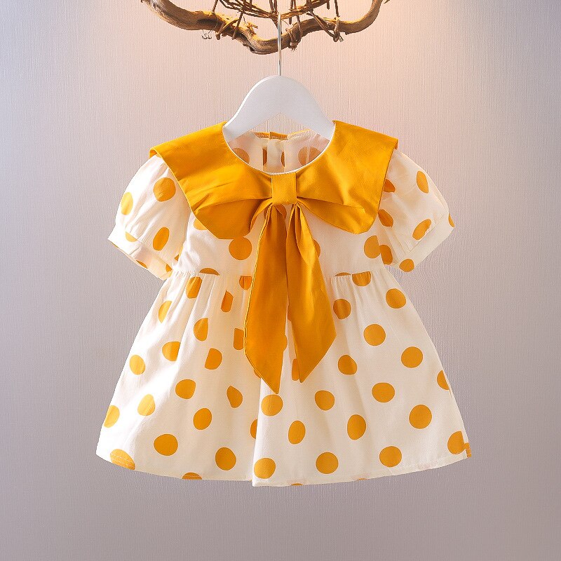 Vestido de verano con estampado de lunares para niñas, vestidos de estilo informal, ropa de de princesa