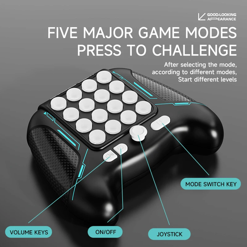 Consola de juegos de empuje rápido con luz Pop electrónica mejorada, juguetes para niños y adultos, juguete antiestrés, máquina de juego interactiva