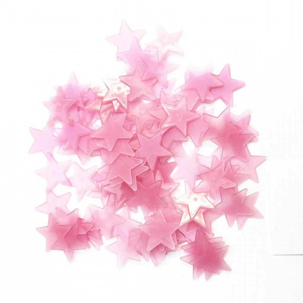 100 stuks lichtgevende muurstickers met glow in the dark sterrenstickers voor kinderkamers, babykamers, kleurrijke fluorescerende stickers en woonaccessoires