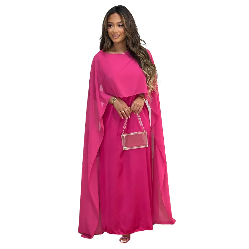 Ramadan Muslim Women Maxi Dress Cloak Abaya Dubai Kaftan Eid Djellaba Kebaya Islam Clothing Cape Party Gown Caftan Marocain Robe: S / Blue