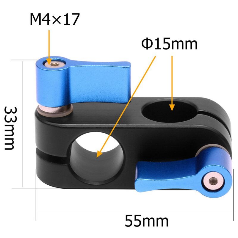 90 Graden Haakse 15Mm Rod Rig Klem Adapter Voor 5D2 5D3 A7sGH4 Dslr Camera Fotografie Systeem Fotostudio handgreep Monitor