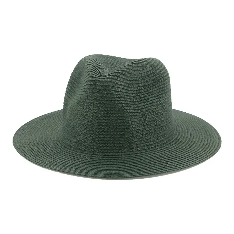 Vrouwen Hoeden Grote Rand 11Cm Mannen Vrouwen Kaki Wit Zwart Stro Hoeden Zon Strand Vrouwen Zomer Emmer Hoeden sombrero De Mujer: Goud