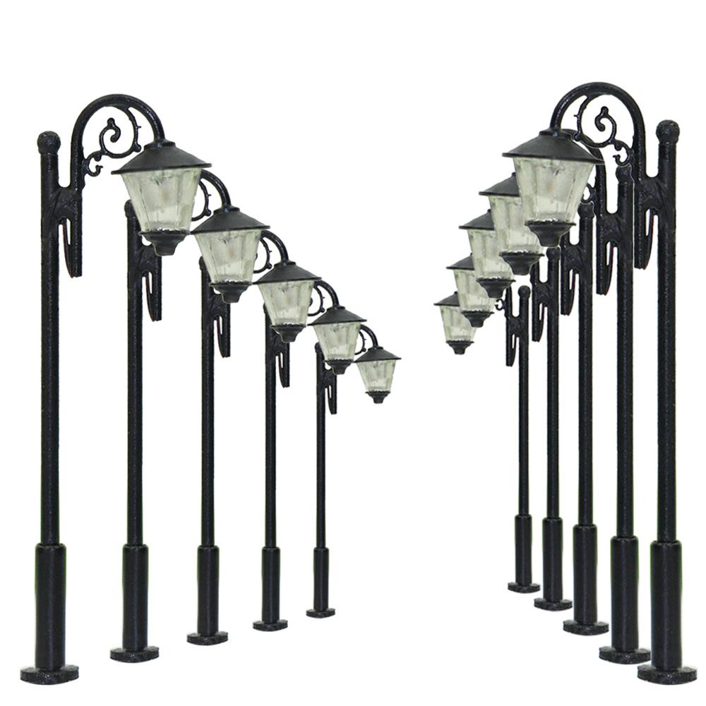 LYM36 10pcs Model Railway 1:150 Lamp Post Street Lights N Scale LEDs 5.2cm