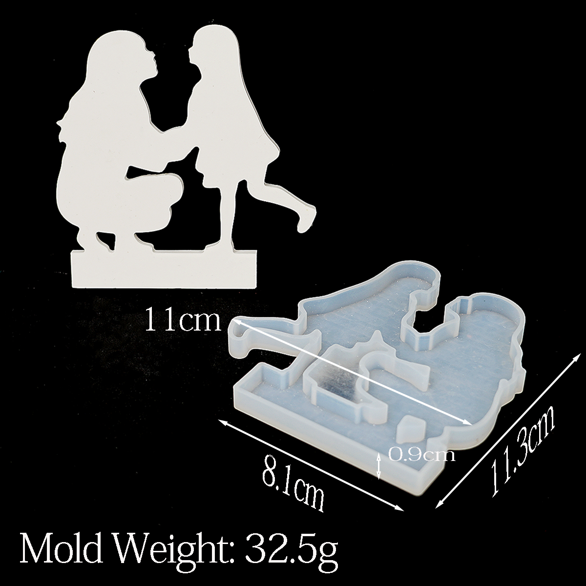 Portavelas para madre e hija, molde de silicona DIY en cuclillas para mamá, chica bailando, molde para candelabro 3D, para el día de la madre, decoración del hogar
