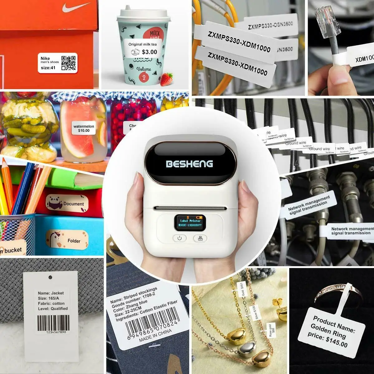 Papel térmico Phomemo para impresora M110/M200, etiquetas para el hogar y la Oficina, Papel adhesivo colorido, Papel adhesivo imprimible cuadrado redondo