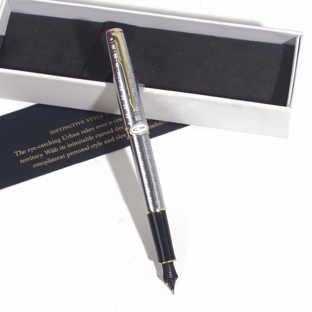Sonneting Fountain pen metal office school pen Classic gold black gold clip pen with box black pen