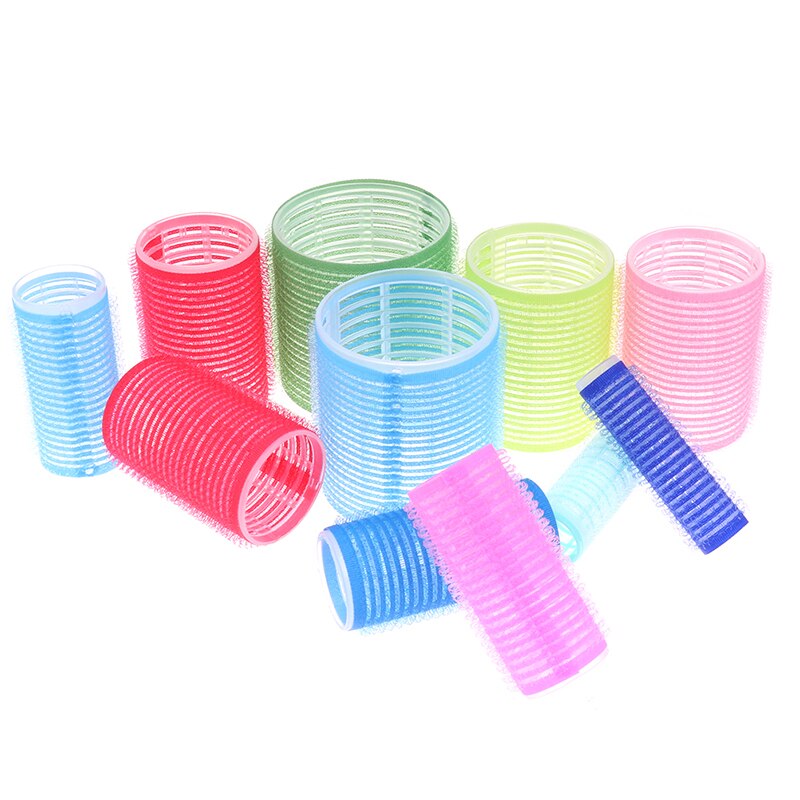 6 st/set flera storlekar slumpmässig färg stora självgrepp hår rullar proffs salong frisör papiljotter hår salong verktyg