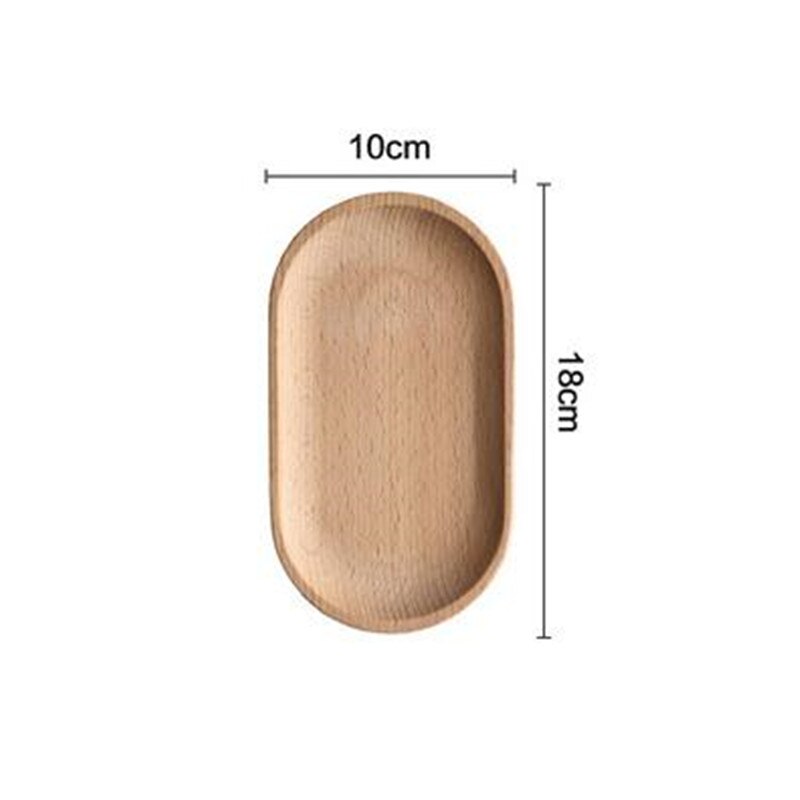 Wooden Plate Beech Oval Tray Kitchen Supplies Mini Solid Wood Small Plate Children's Whole Wood Plate Wooden Plate
