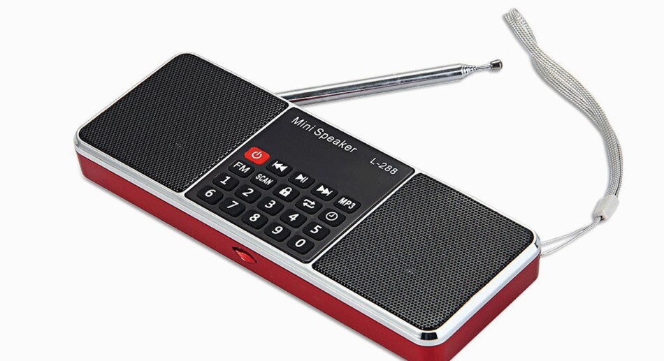 Digitale Draagbare Radio Am Fm Bluetooth Speaker Stereo MP3 Speler Tf/Sd-kaart Usb Drive Handsfree Call Led Display luidsprekers L-288: Rood