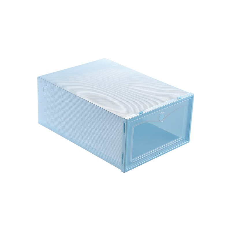 Diy Schoen Drawers Opslag Container Organisatoren Plastic Schoen Dozen Stapelbaar Floding: Large Blue