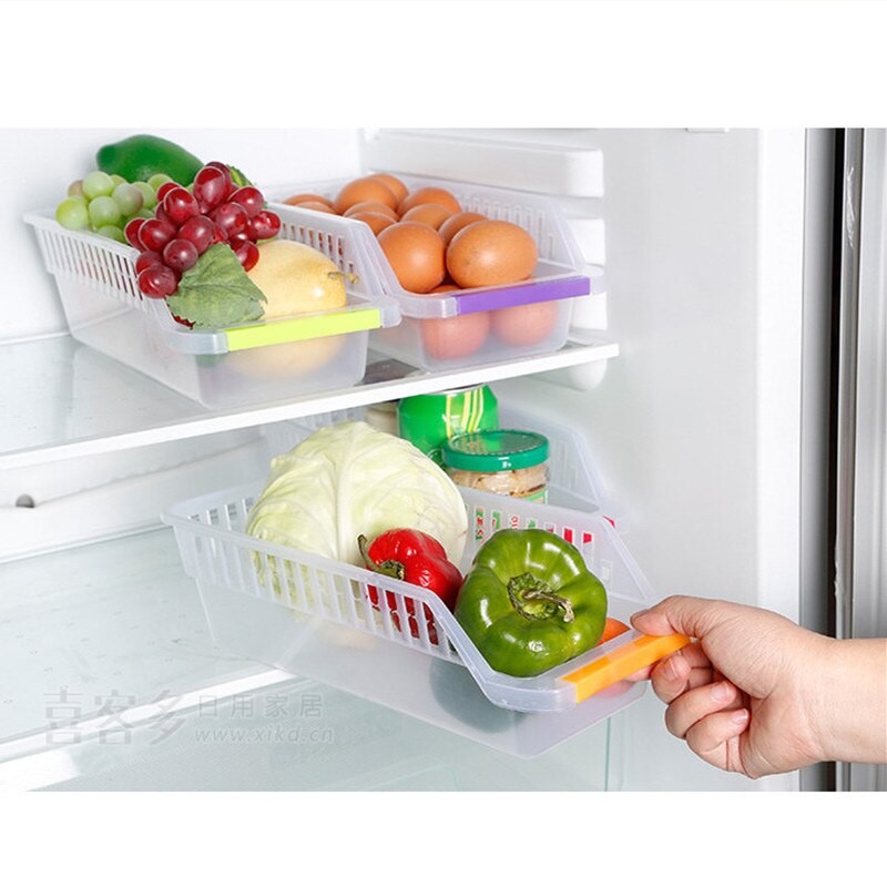 Home Kitchen Fridge Space Saver Organizer Slide Under Shelf Rack Storage Holder Food Container Storage Container