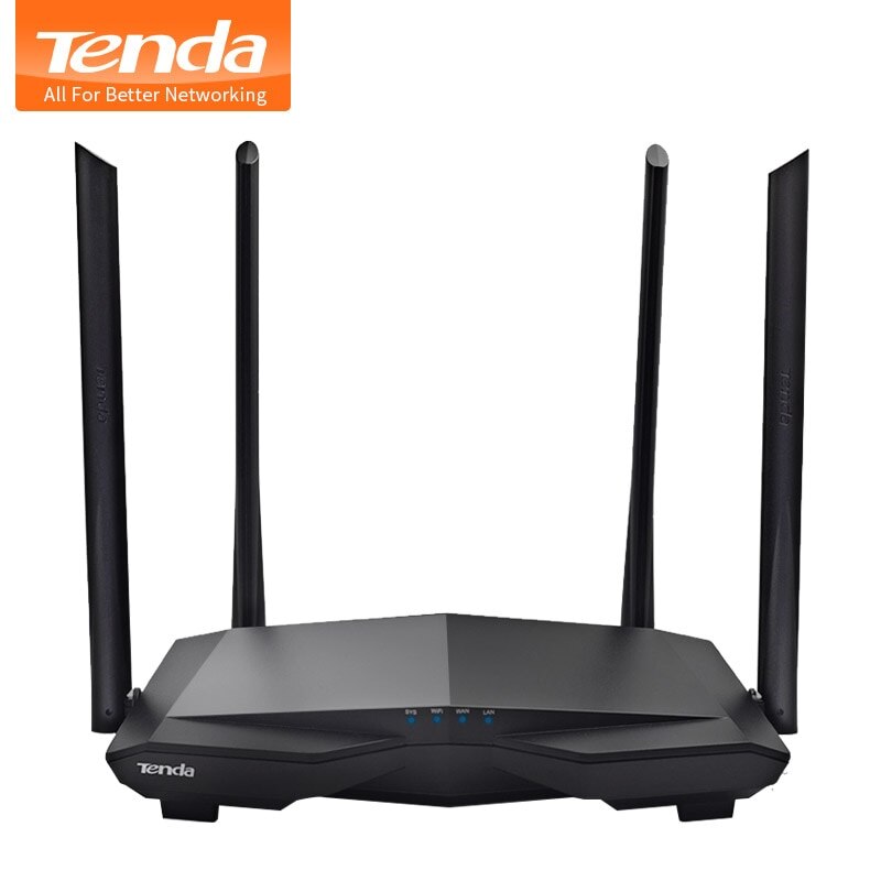 Tenda AC11/AC6/AC7/AC10 Wireless Wifi Router Gigabit Dual-Band AC1200 Repeater with 5*6dBi High Gain Antennas Wider Coverage: AC6